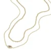 Sutton Evil Eye Goldfarbene Edelstahl-Mehrstrang-Halskette