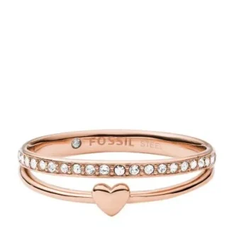 Sutton Hearts To You Bandring aus roségoldfarbenem Edelstahl