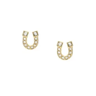Sutton Horseshoe Goldfarbene Ohrstecker aus Edelstahl