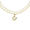 Sutton Horseshoe Goldfarbenes Edelstahl-Mehrstrangarmband