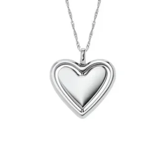 Sutton Legacy Heart Edelstahl-Halskette mit drehbarem Anhänger
