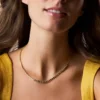 Sutton Love-All Goldfarbene Messing-Herzglieder-Tennis-Halskette
