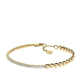 Sutton Love-All Goldfarbenes Messing-Tennisarmband mit Herzgliedern