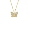 Sutton Pavé Butterfly Goldfarbene Edelstahl-Anhänger-Halskette