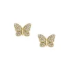 Sutton Pavé Butterfly Goldfarbene Ohrstecker aus Edelstahl