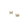 Sutton Pavé Butterfly Goldfarbene Ohrstecker aus Edelstahl