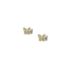 Sutton Pavé Butterfly Goldfarbene Ohrstecker aus Edelstahl