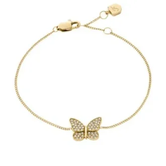 Sutton Pavé Butterfly Goldfarbenes Edelstahl-Station-Armband