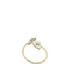 Sutton Radiant Love Goldfarbener Edelstahl-Toi-et-Moi-Ring mit Perlmutt-Herz