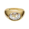 Sutton Shaky Glitz Goldfarbener Edelstahl-Siegelring mit Mond und Stern