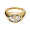 Sutton Shaky Glitz Goldfarbener Edelstahl-Siegelring mit Mond und Stern
