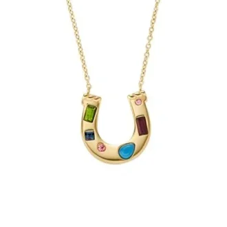 Sutton The Good Luck Collection Goldfarbene Edelstahl-Halskette mit Hufeisen-Anhänger