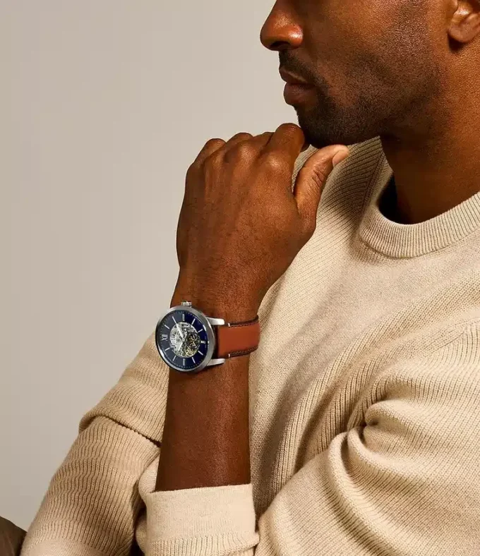 Townsman 48 mm Automatikuhr mit hellbraunem Lederarmband