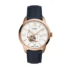 Townsman Automatikuhr aus marineblauem Leder