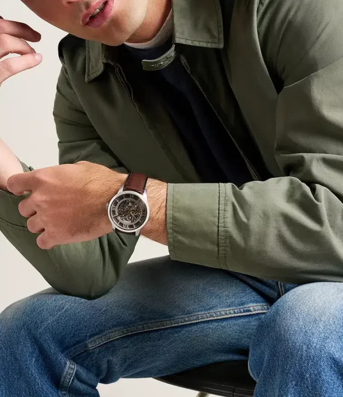 Townsman Automatikuhr mit braunem Lederarmband