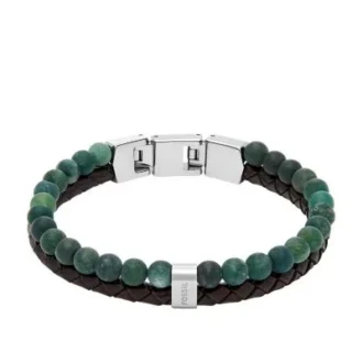 Townsman Beads Mehrsträngiges Armband aus braunem Leder