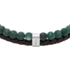 Townsman Beads Mehrsträngiges Armband aus braunem Leder