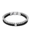 Townsman Beads Schwarzes Lederarmband mit mehreren Strängen