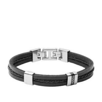 Townsman Leder-Essentials Mehrsträngiges Armband aus schwarzem Leder
