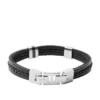 Townsman Leder-Essentials Mehrsträngiges Armband aus schwarzem Leder