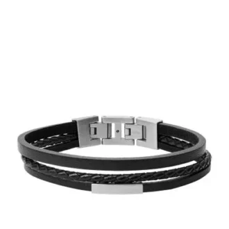 Townsman Schwarzes mehrsträngiges Lederarmband