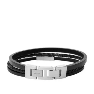 Townsman Schwarzes mehrsträngiges Lederarmband