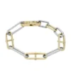 Traditionelles zweifarbiges Edelstahl-Armband mit D-Gliedern