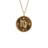 Virgo Sutton Zodiac Goldfarbene Edelstahl-Halskette mit Tigerauge-Anhänger